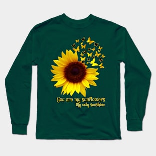 Sunflower Butterfly Long Sleeve T-Shirt